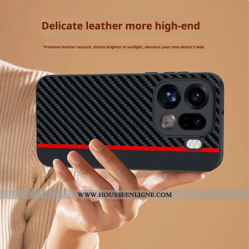 Coque Oppo Find X9 Pro 5G Rigide avec Texture Fibre de Carbone