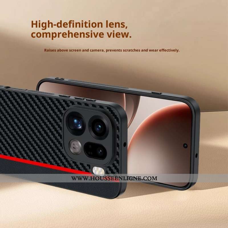 Coque Oppo Find X9 Pro 5G Rigide avec Texture Fibre de Carbone