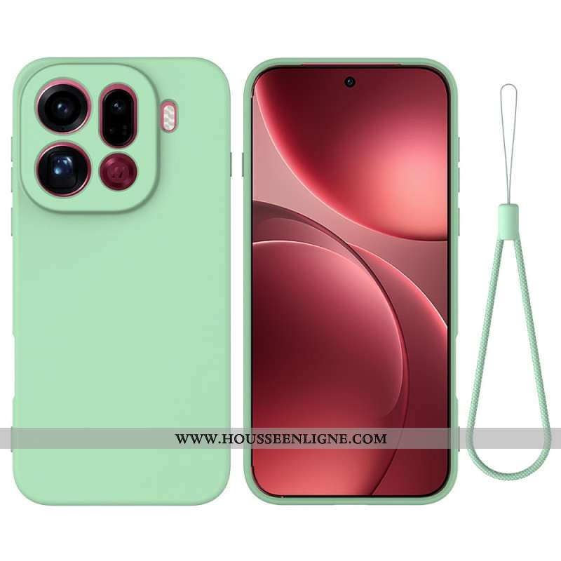 Coque Oppo Find X9 Pro 5G Silicone Liquide à Lanière