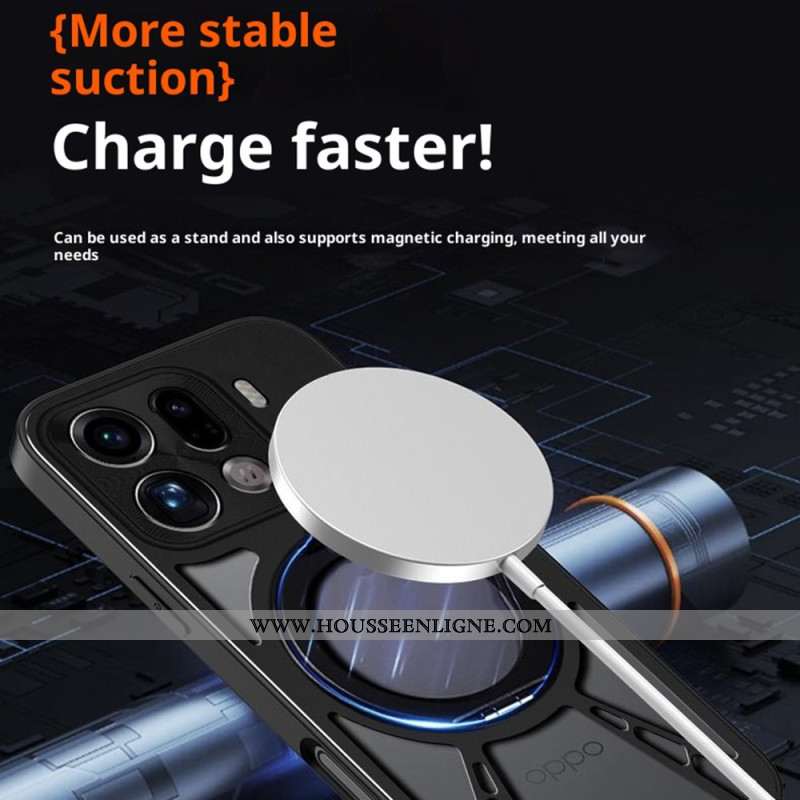 Coque Oppo Find X9 Pro 5G Support Magnétique Rotatif et Dissipation Thermique