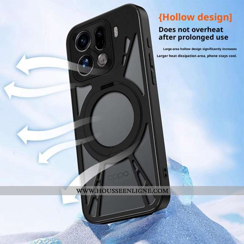 Coque Oppo Find X9 Pro 5G Support Magnétique Rotatif et Dissipation Thermique