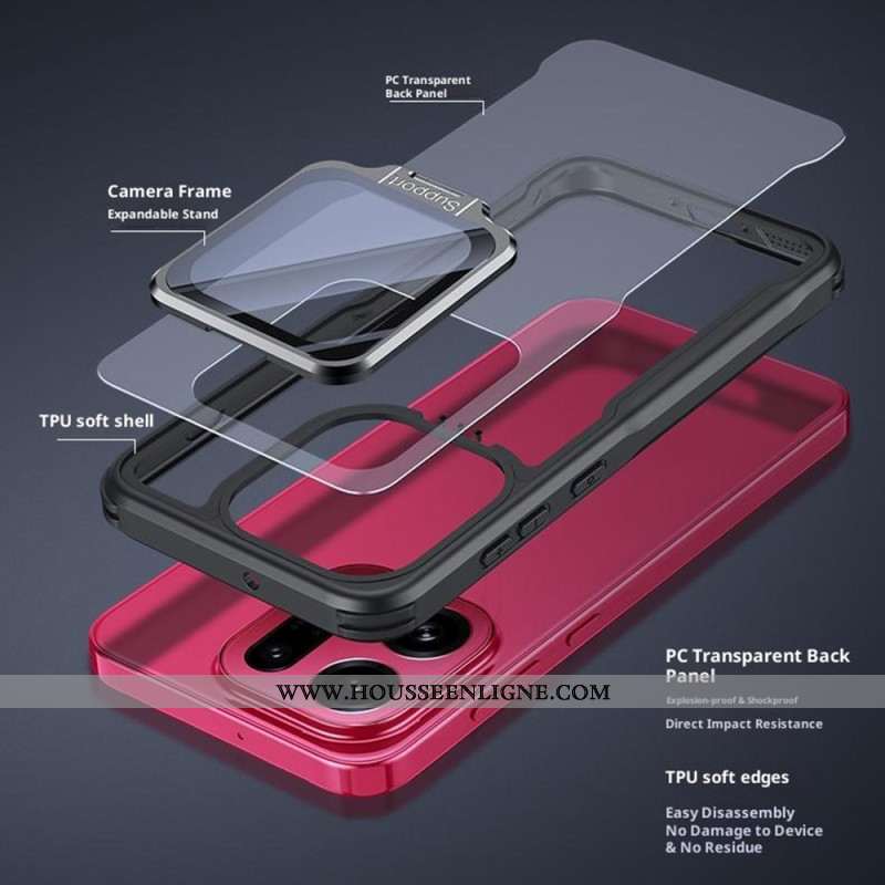 Coque Oppo Find X9 Pro 5G Transparente avec Support et Protection Caméra