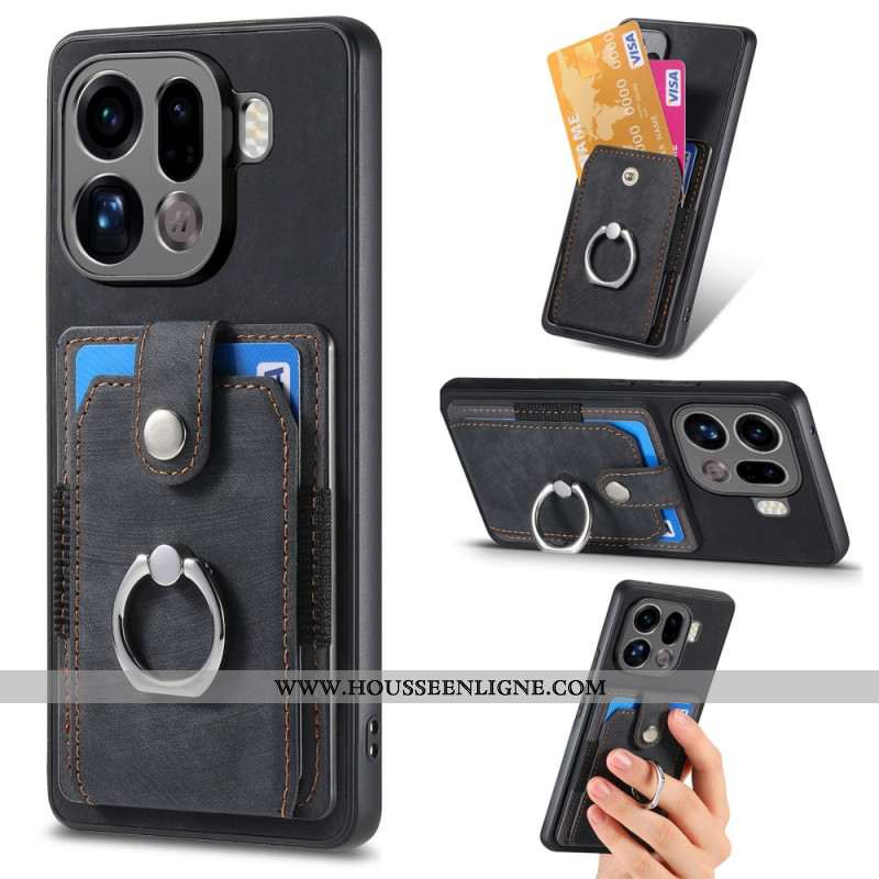 Coque Oppo Find X9 Pro Porte-Cartes et Anneau