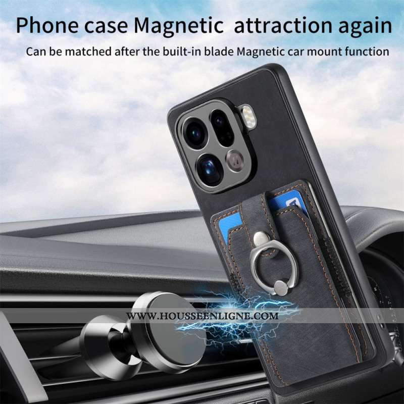 Coque Oppo Find X9 Pro Porte-Cartes et Anneau