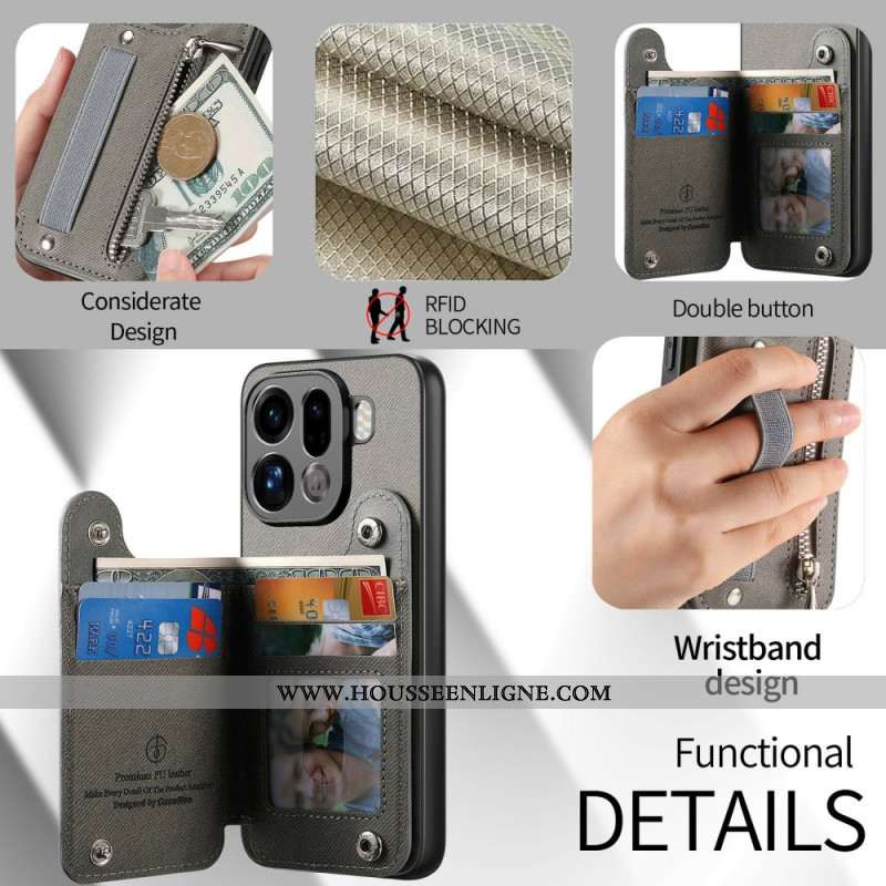 Coque Oppo Find X9 Pro Portefeuille RFID