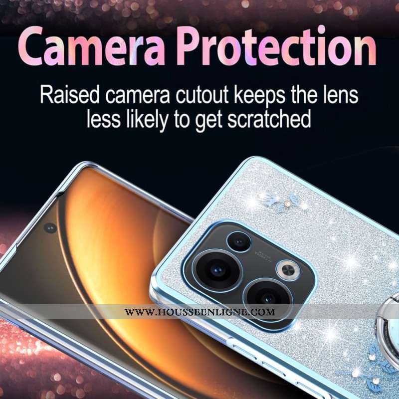 Coque Oppo Reno 13 5G Anneau-Support Strass