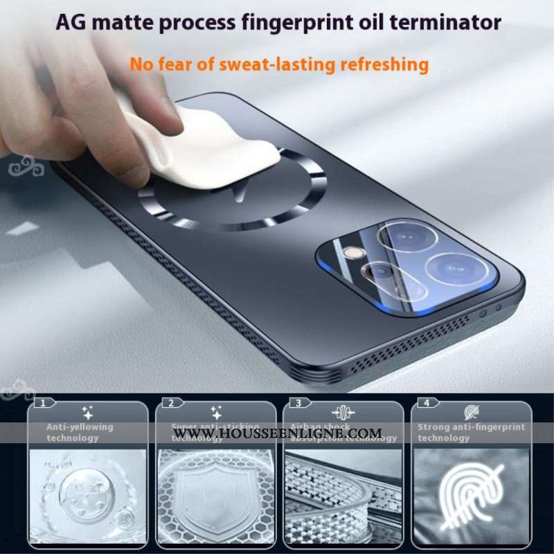 Coque Oppo Reno 14 5G Compatible MagSafe Effet Métal