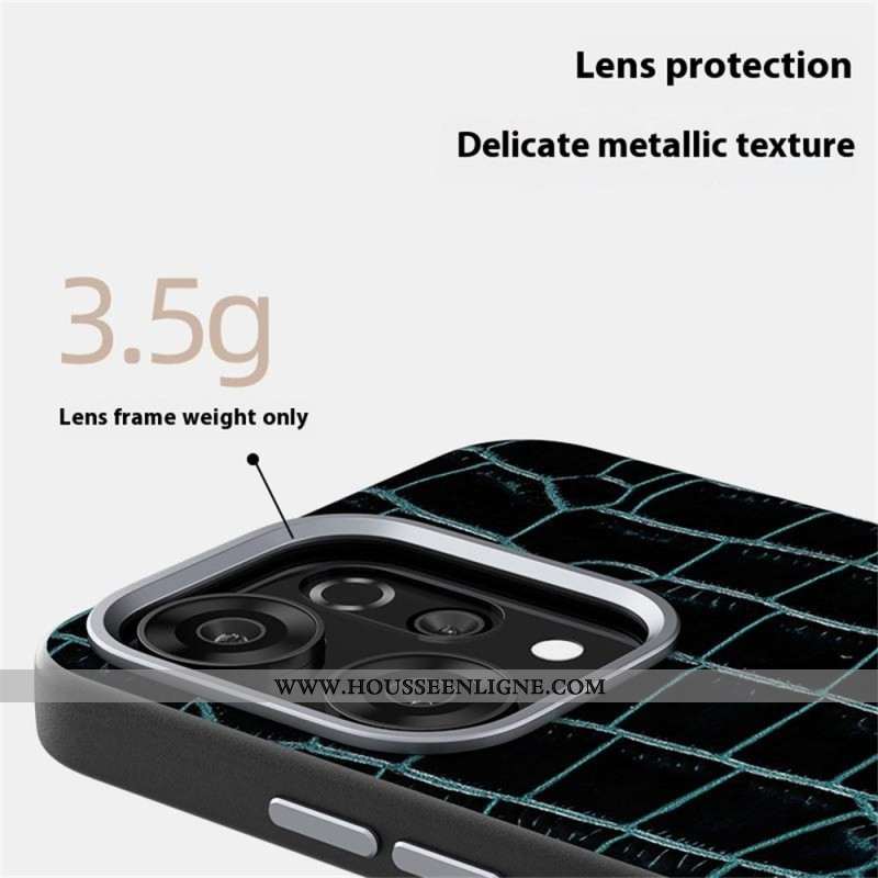 Coque Oppo Reno 14 5G Compatible MagSafe Texture Crocodile ABEEL