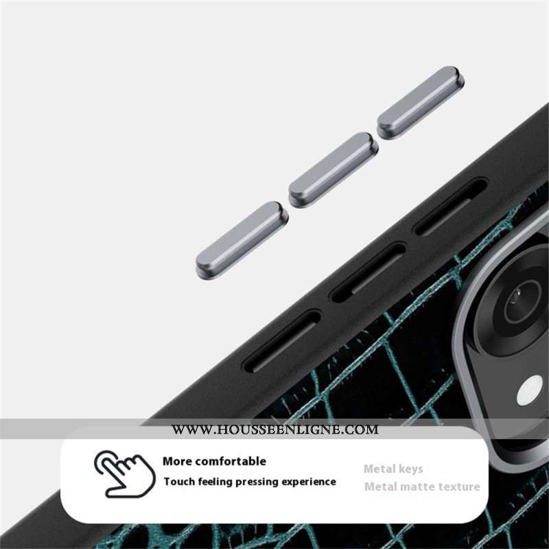 Coque Oppo Reno 14 5G Compatible MagSafe Texture Crocodile ABEEL
