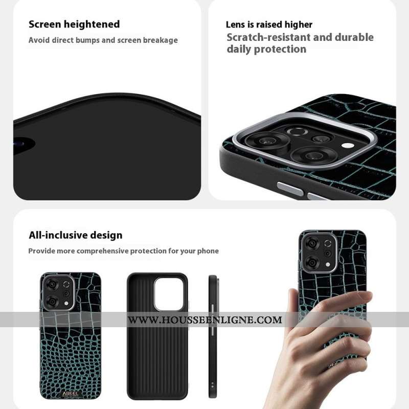 Coque Oppo Reno 14 5G Compatible MagSafe Texture Crocodile ABEEL