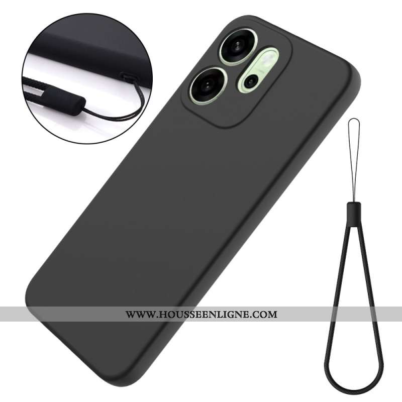 Coque Oppo Reno 14 F 5G Silicone Liquide à Lanière