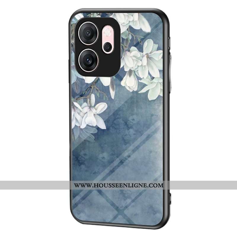Coque Oppo Reno 14 F 5G Verre Trempé Motif Floral