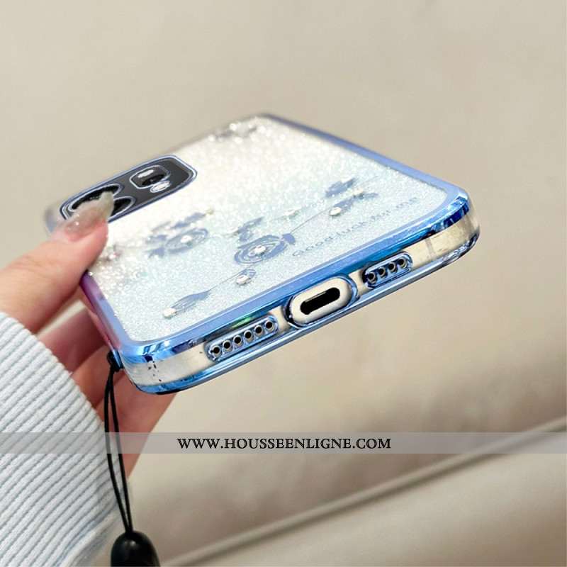 Coque Oppo Reno 14 Pro 5G Fleurs Strass