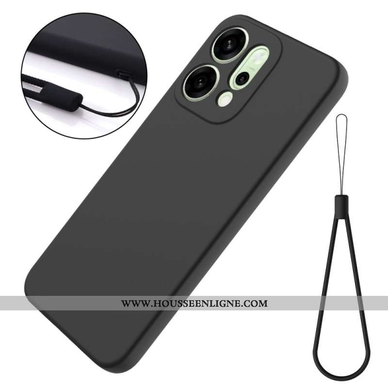 Coque Oppo Reno 14 Pro 5G Silicone Liquide à Lanière