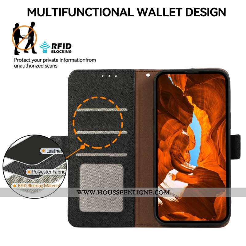 Coque RFID pour Xiaomi Redmi Note 14 Pro 4G Effet Cuir ABEEL