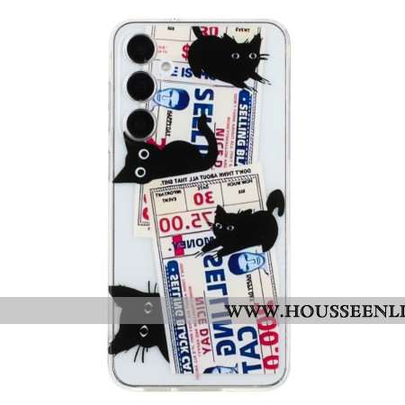 Coque Samsung Galaxy A17 4G / 5G 4 Chats Noirs