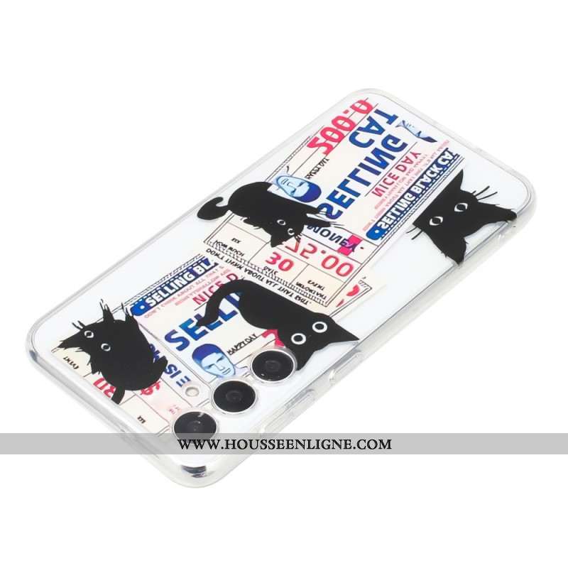 Coque Samsung Galaxy A17 4G / 5G 4 Chats Noirs