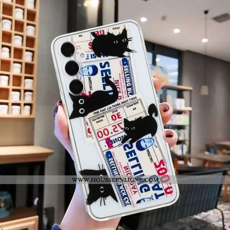 Coque Samsung Galaxy A17 4G / 5G 4 Chats Noirs