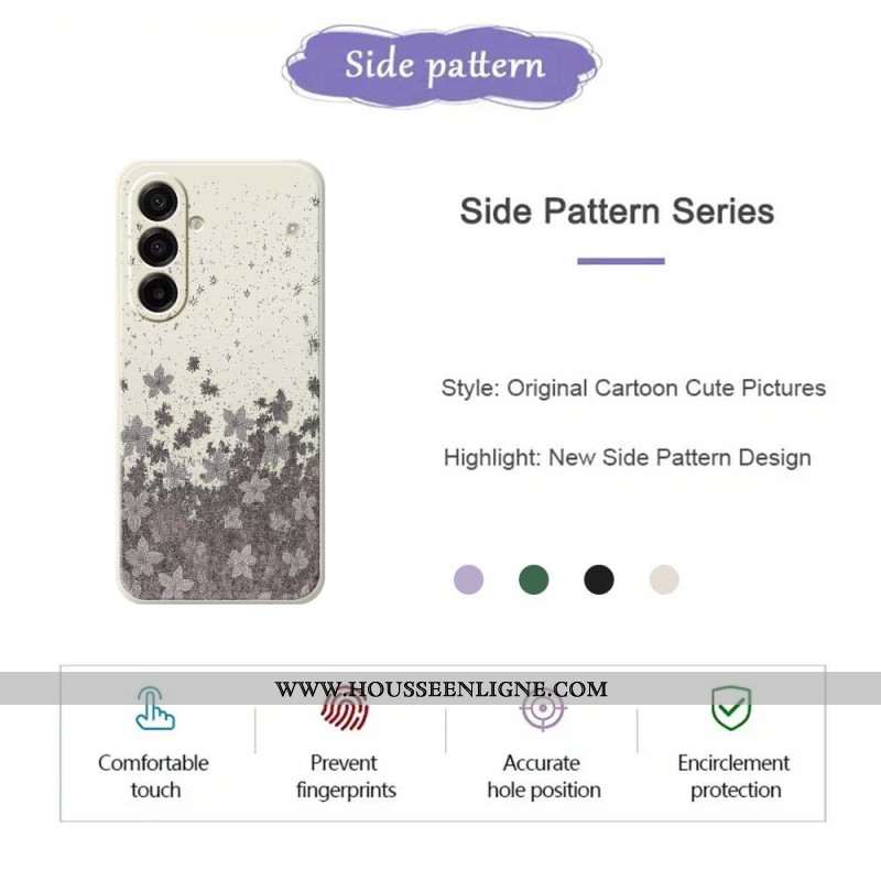 Coque Samsung Galaxy A17 4G / 5G Florale Grise