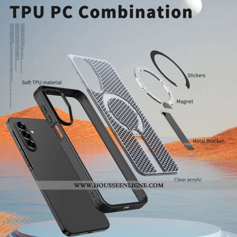 Coque Samsung Galaxy A17 4G / 5G Magnétique Texture Grillagée