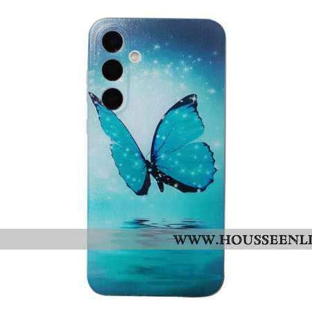 Coque Samsung Galaxy A17 4G / 5G Papillon Bleu