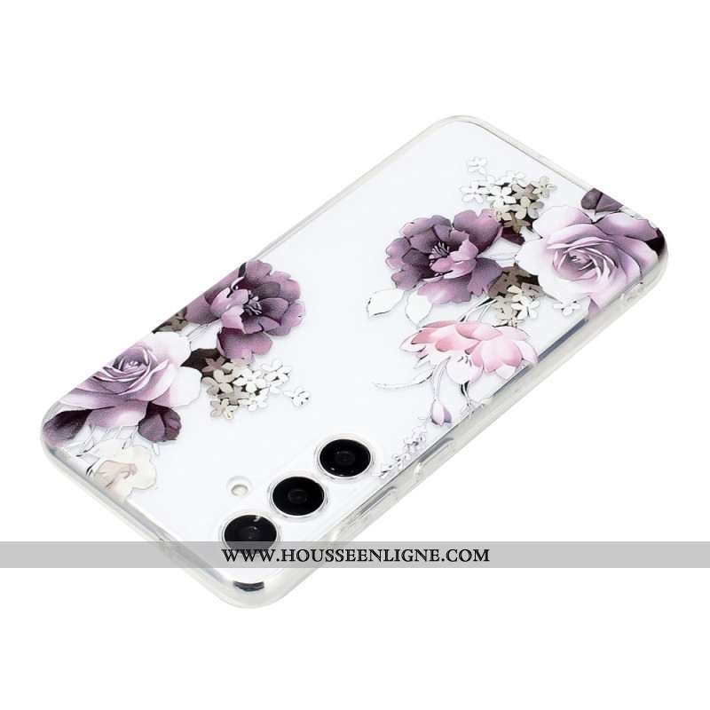 Coque Samsung Galaxy A17 4G / 5G Pivoines Violettes