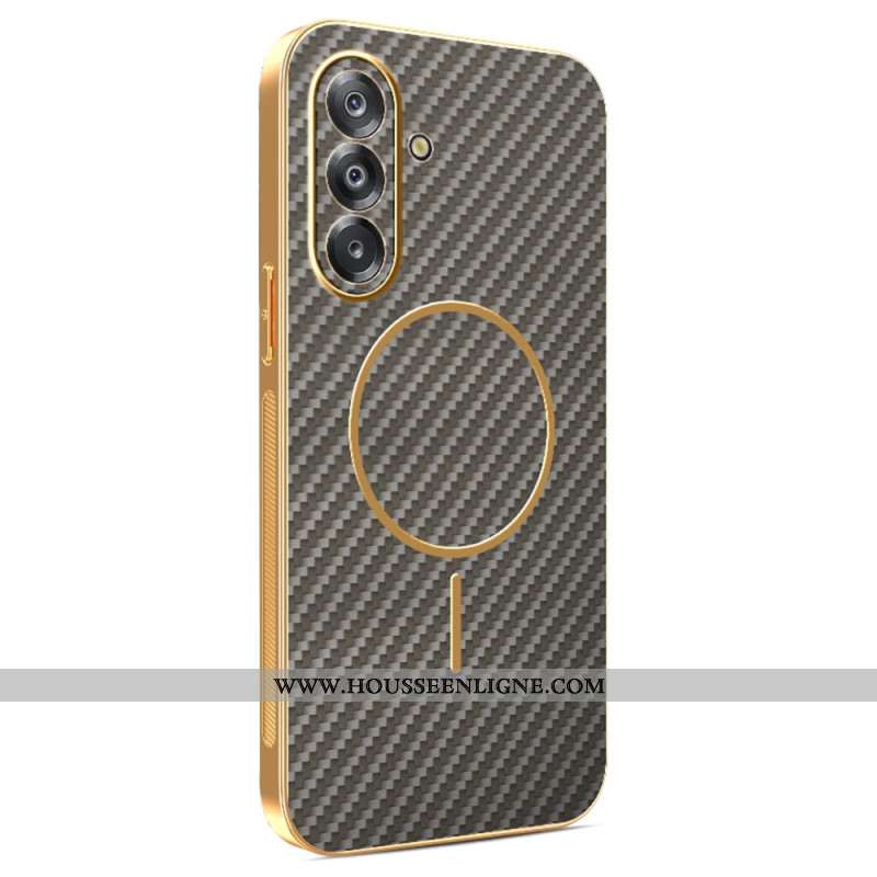 Coque Samsung Galaxy A17 4G / A17 5G Magnétique Texture Fibre Carbone