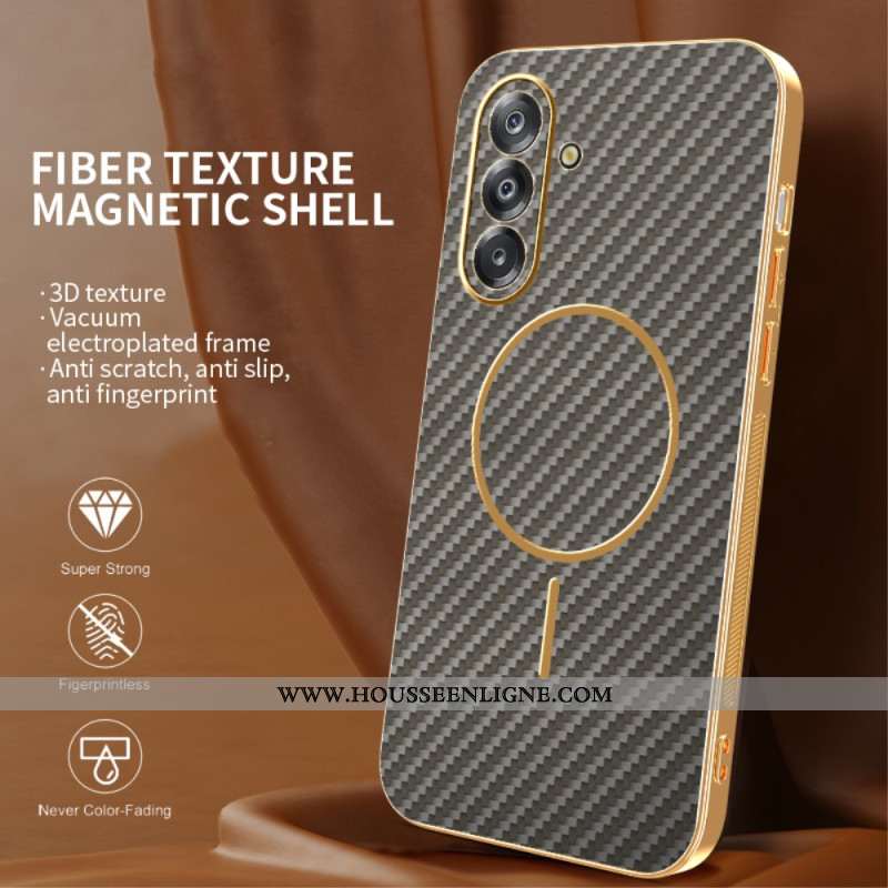 Coque Samsung Galaxy A17 4G / A17 5G Magnétique Texture Fibre Carbone