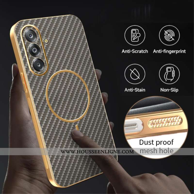 Coque Samsung Galaxy A17 4G / A17 5G Magnétique Texture Fibre Carbone