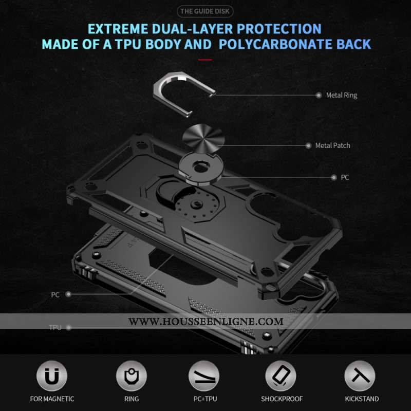 Coque Samsung Galaxy S25 5G Anneau-Support Rotatif