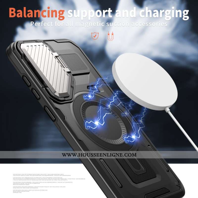 Coque Samsung Galaxy S25 5G Compatible MagSafe Support et Protecteur Objectif