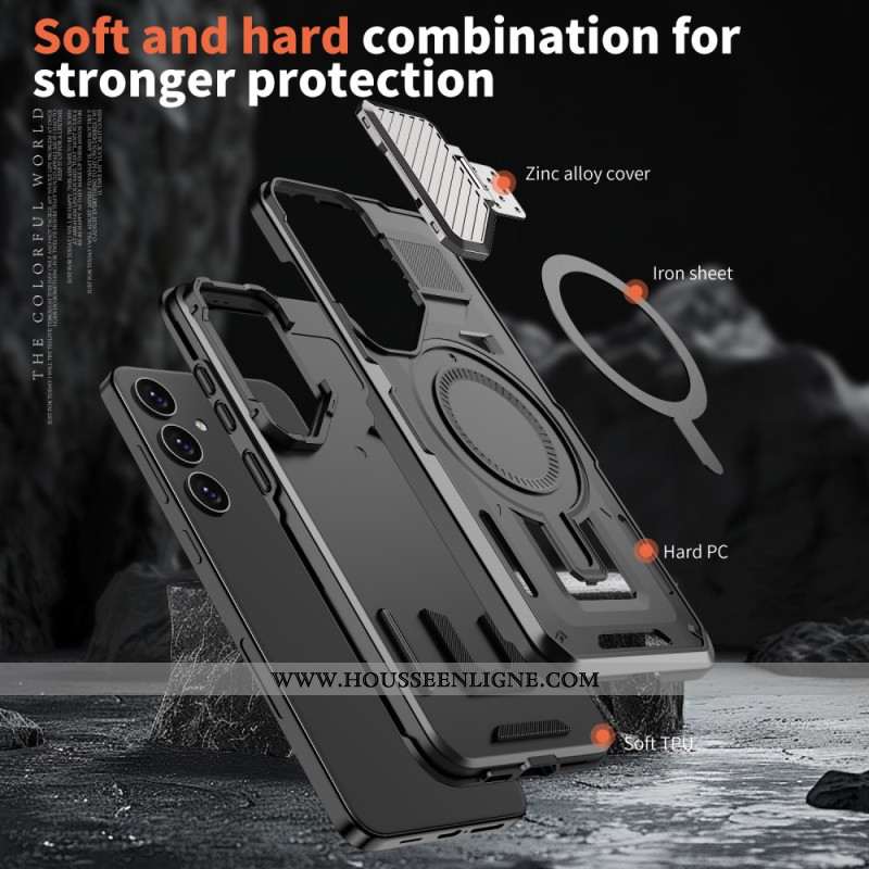 Coque Samsung Galaxy S25 5G Compatible MagSafe Support et Protecteur Objectif