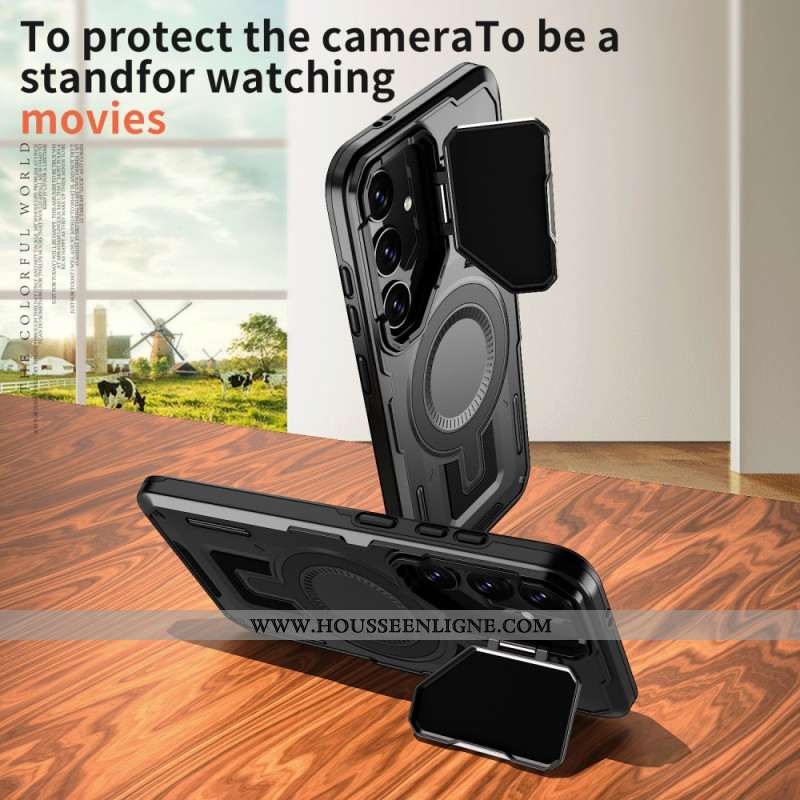 Coque Samsung Galaxy S25 5G Compatible MagSafe Support et Protecteur Objectif