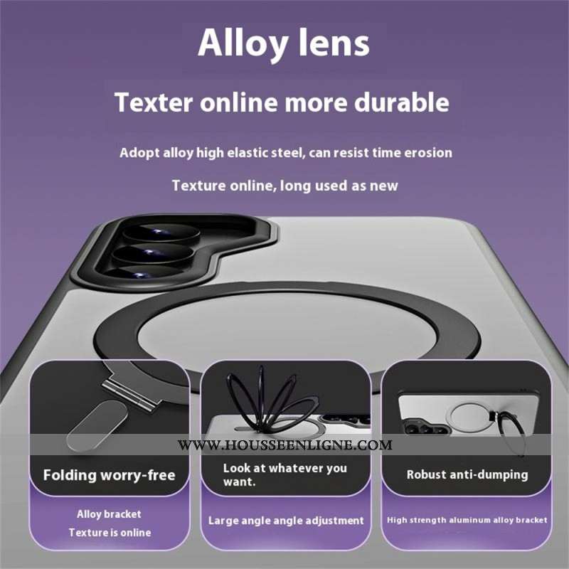 Coque Samsung Galaxy S25 5G Compatible MagSafe avec Béquille