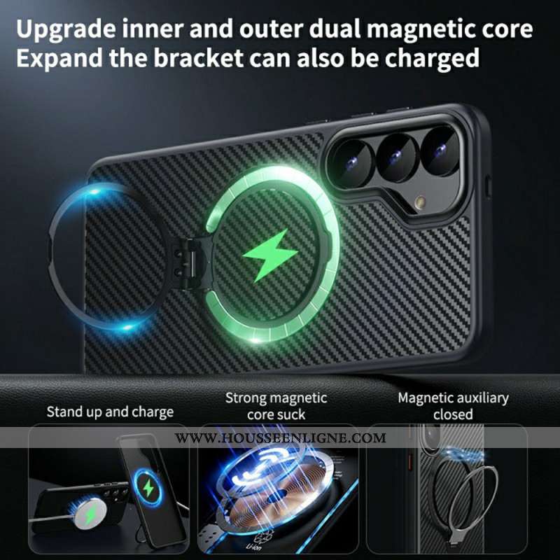 Coque Samsung Galaxy S25 5G Compatible MagSafe avec Support-Anneau