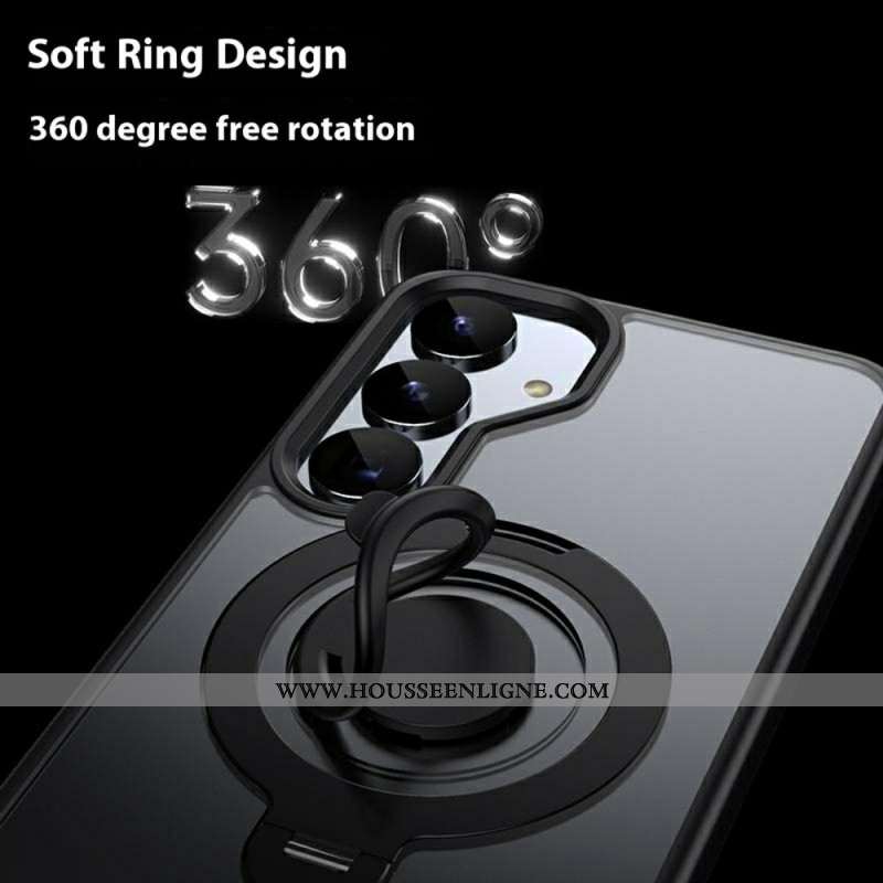 Coque Samsung Galaxy S25 5G Compatible MagSafe avec Support Rotatif à