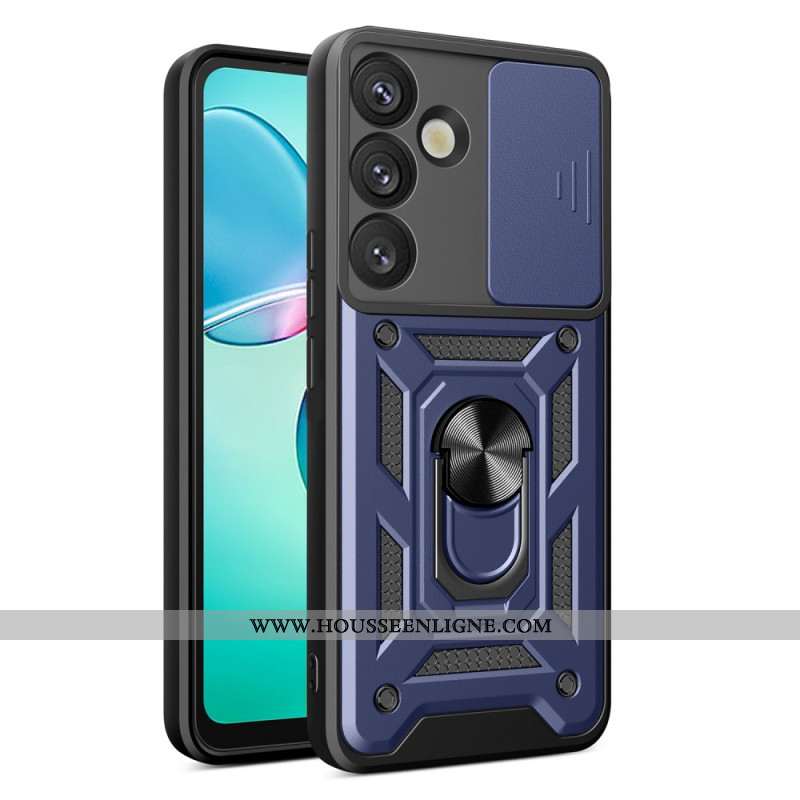Coque Samsung Galaxy S25 5G Couvercle Coulissant pour Caméra et Support