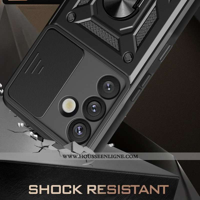 Coque Samsung Galaxy S25 5G Couvercle Coulissant pour Caméra et Support