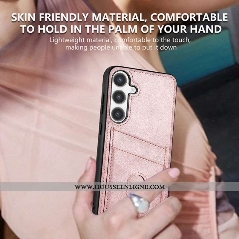 Coque Samsung Galaxy S25 5G Cuir Texturé Porte-Cartes