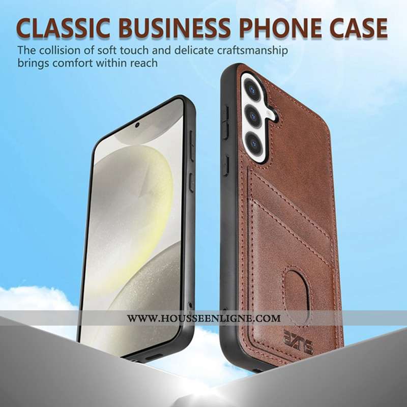 Coque Samsung Galaxy S25 5G Cuir Texturé Porte-Cartes