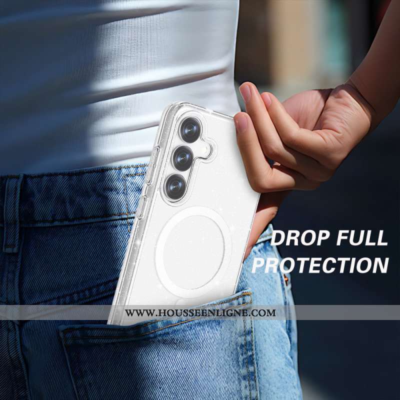Coque Samsung Galaxy S25 5G Dos Pailleté Compatible MagSafe