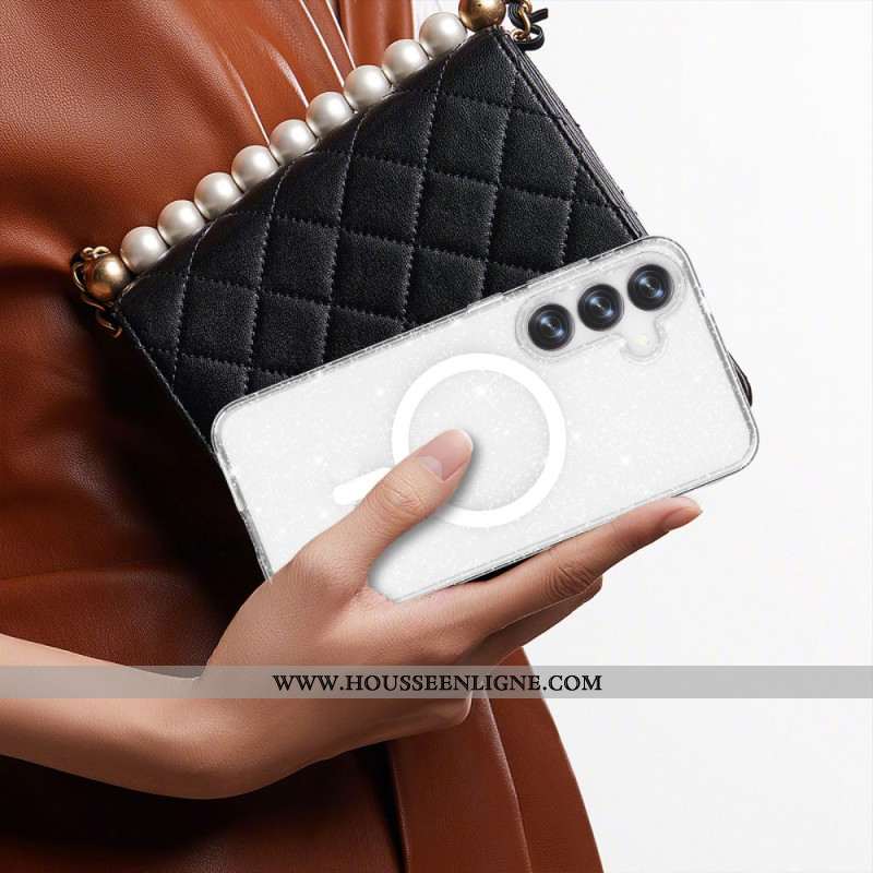 Coque Samsung Galaxy S25 5G Dos Pailleté Compatible MagSafe