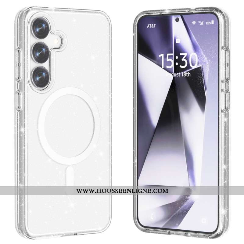 Coque Samsung Galaxy S25 5G Dos Pailleté Compatible MagSafe
