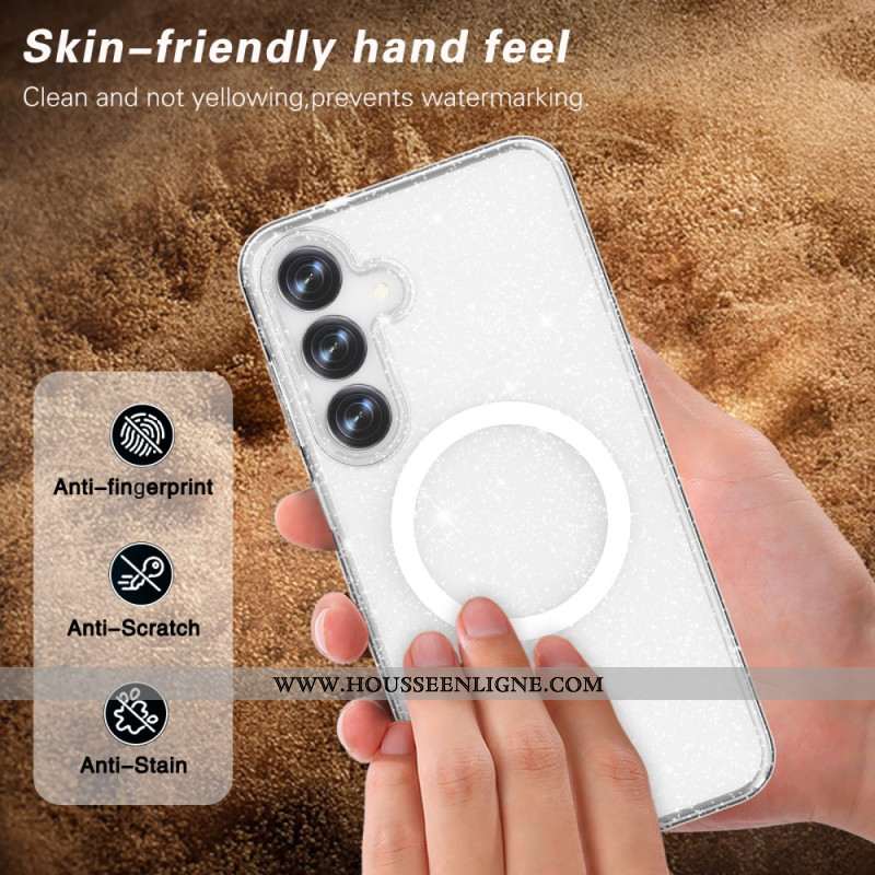 Coque Samsung Galaxy S25 5G Dos Pailleté Compatible MagSafe