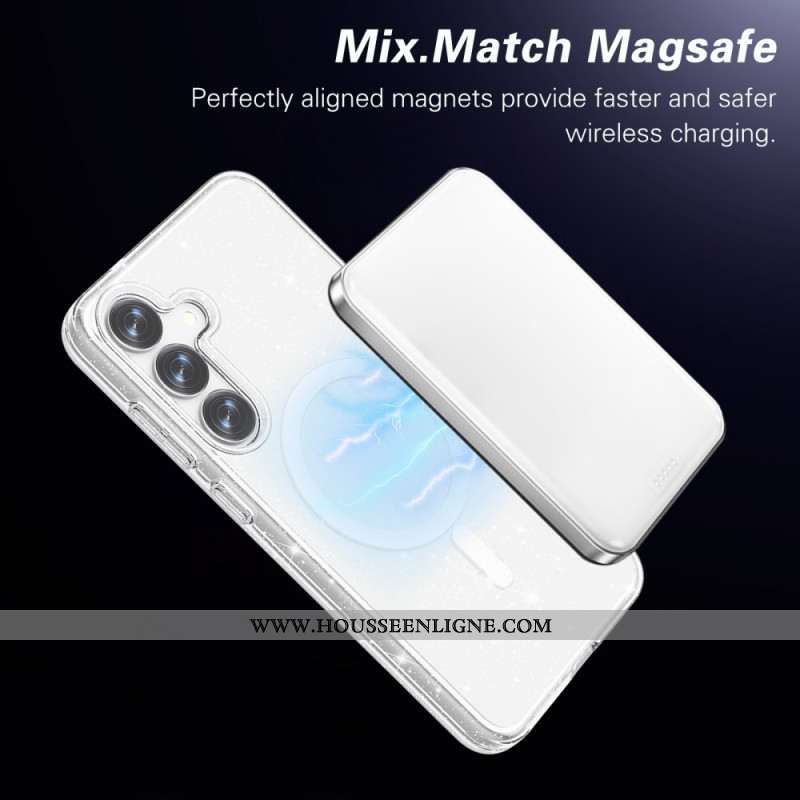 Coque Samsung Galaxy S25 5G Dos Pailleté Compatible MagSafe