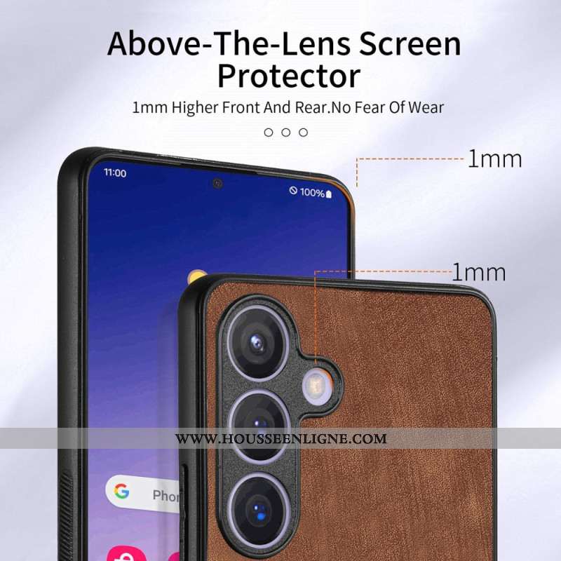 Coque Samsung Galaxy S25 5G Effet Cuir Porte-Cartes et Anneau