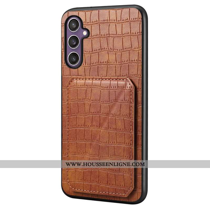 Coque Samsung Galaxy S25 5G Porte-Cartes Texture Crocodile