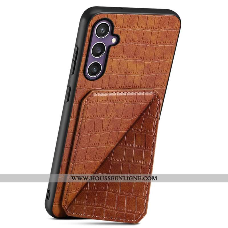 Coque Samsung Galaxy S25 5G Porte-Cartes Texture Crocodile