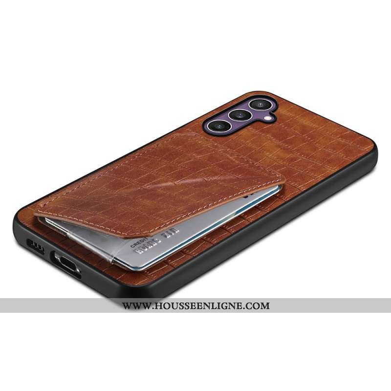 Coque Samsung Galaxy S25 5G Porte-Cartes Texture Crocodile