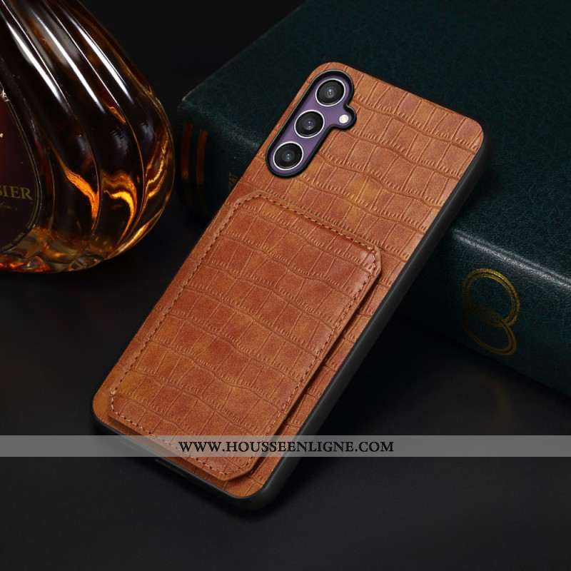 Coque Samsung Galaxy S25 5G Porte-Cartes Texture Crocodile